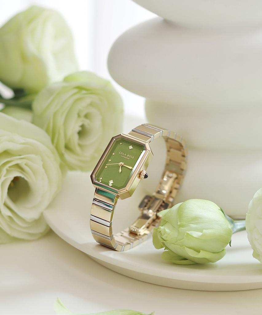 Lollalojeu Ms Lola Green Onyx Square Women'S Metal Watch