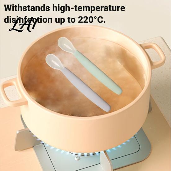 Non Slip Feeding Plate Silicone Baby Spoon Soft Training Utensil Easy Set Cleaning Complementary Spoon for Infants And Toddlers Tip Infant Spoons