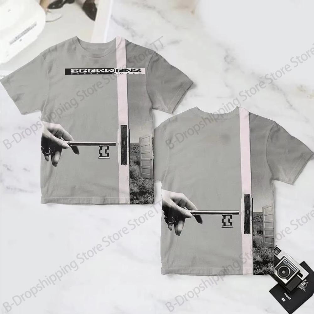 Vintage Heavy Metal Rock Scorpions Band Tour 3D Print T-shirt Men Women Fashion Hip Hop Short Sleeve Tops Tees Men Clothing tops