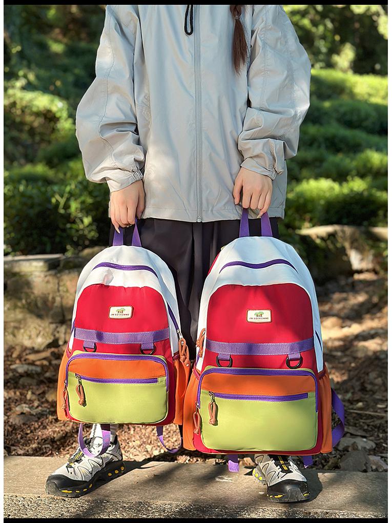 Модный детский рюкзак в стиле колор-блок - Милый и прочный для младших школьников и школьниц