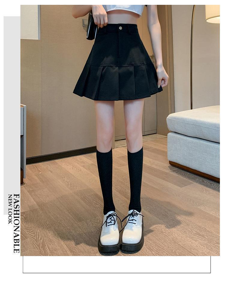 Юбка миди А-силуэта с плиссировкой и хвостом русалки в стиле колледжа 2024 года, маленького размера, с высокой талией