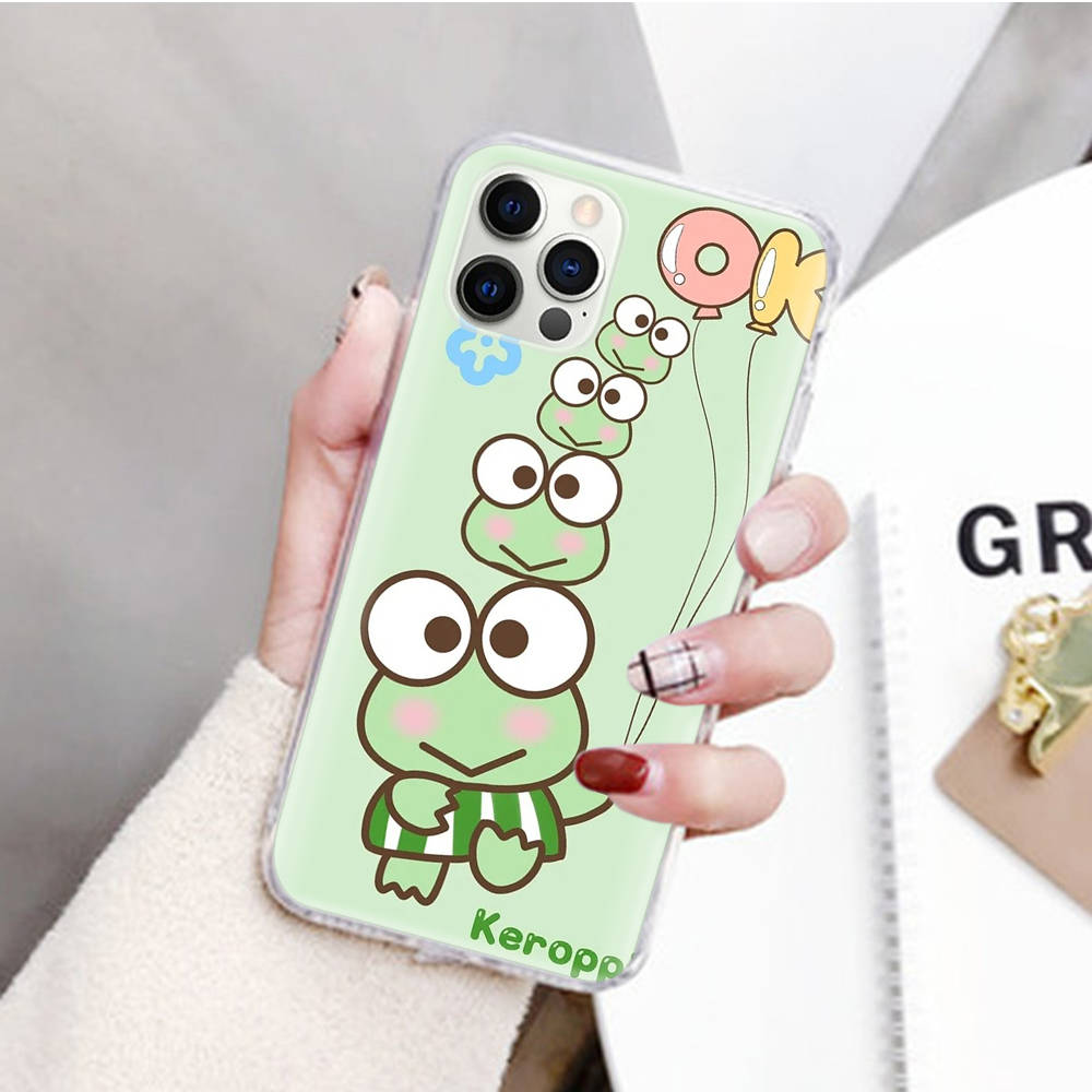 JZ2 Kerokero Keroppi Прозрачный чехол для Samsung A04 A14 A23 M33 M53 Realme 10 9 C35 C55 VIVO Y02 X80 Infinix Hot 30 Note 11 Tecno Spark 8P Pro