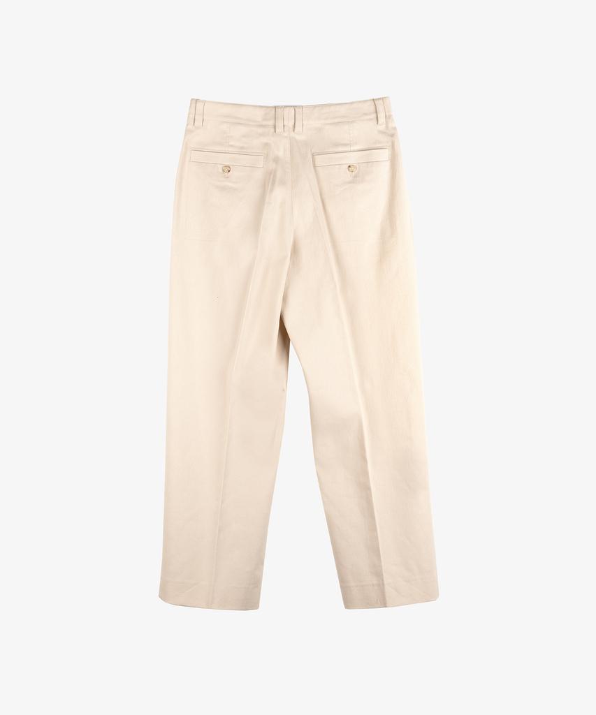 CONNECT KINLOCH [Wide] One-Tuck Stretch Peachskin Pants (Ivory)