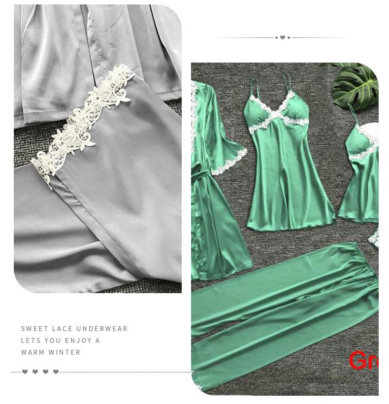 2019 Европейский и американский женский сексуальный пижамный комплект больших размеров: Летний халат для невесты с рукавом средней длины и халат