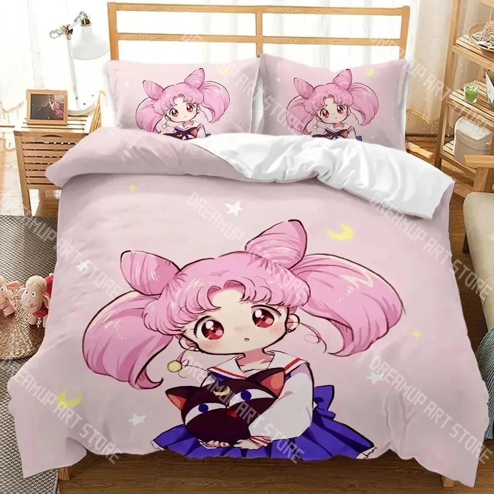 Модный S-Sailor Аниме M-MoonS Комплект постельного белья Односпальный Полуторный Двуспальный Queen King Размер Комплект постельного белья Комплекты пододеяльников для детской спальни Комплект простыней