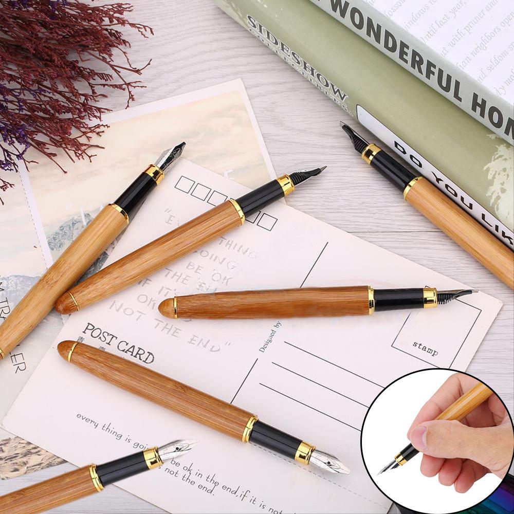 0.7mm-2.9mm Art Fine Nib Calligraphy Stationery Broad Stub Bamboo Fountain Pens Chisel-pointed