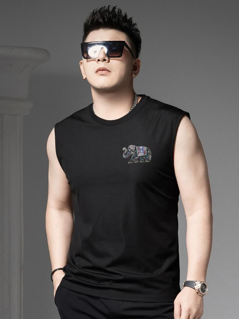 European-Style Fitness Sports Vest for Men, Summer 2025 New Trendy Brand Round-Neck Sleeveless T-Shirt Men's Tank Top