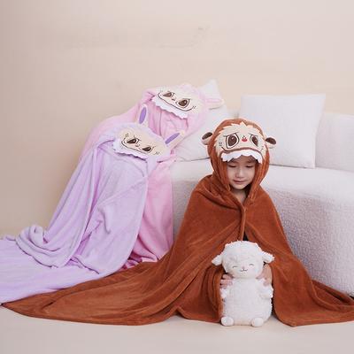 Коралловый флис мультяшный с капюшоном одеяло для сна толстая шапка милые ушки теплая накидка банное полотенце халат