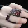 Готический панк кристалл крест геометрическое открытое кольцо ретро Y2k Хэллоуин красные кольца на палец аксессуары для женщин Kpop ювелирные изделия подарок