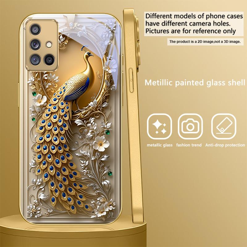 Золотая лошадь скульптура Для Samsung A 31 32 A33 A34 35 14 A15 13 A16 25 26 50 52 53 54 55 56 70 71 72 73 Золотой стеклянный чехол для телефона