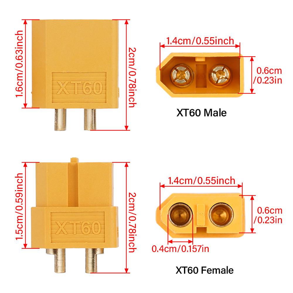 XT60 мужской и женский разъем питания пули для литиевых батарей RC дронов самолетов автомобилей лодок штекеры 5 шт.