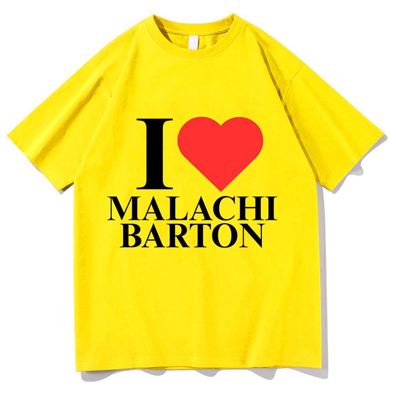 I Love Malachi Barton Tshirt Short Sleeve Unisexwomen Tshirts Street Wear Casual 2025 Song Print Summer Unisex Pure Cotton Tops