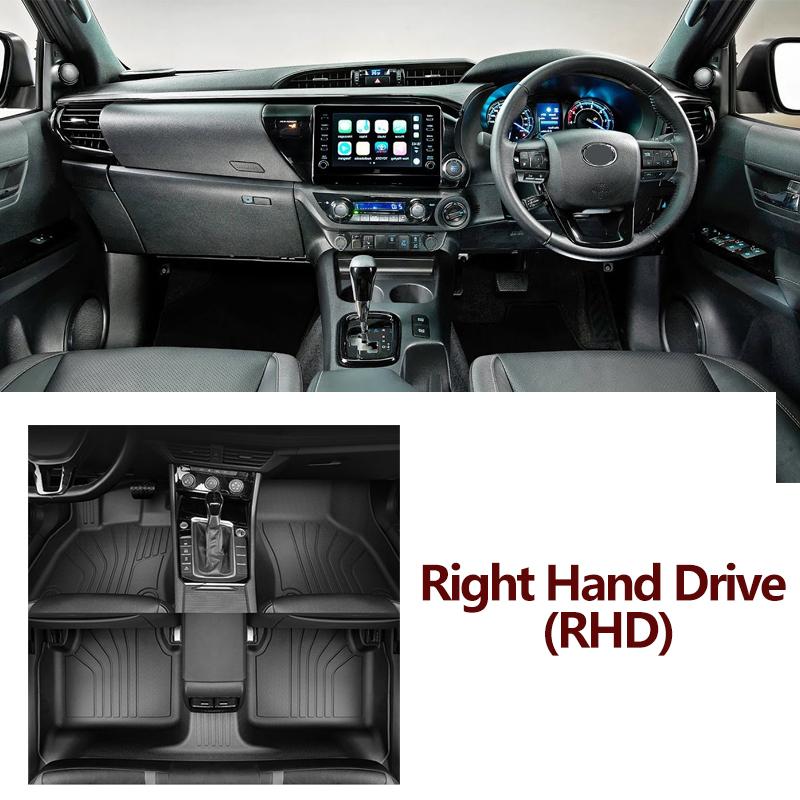 TPE Car Floor Mat For Toyota Hilux Accessories 2016~2023 Foot Panel Liner Carpet Pad Waterproof Mats 2022 2021 2019 2018 2017