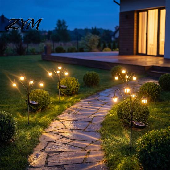 Decorative Halloween Porch Lighting Solar Garden Lights, Ghost Pumpkin Witch Hat String Holiday Party Lights IP54 Waterproof Outdoor LED Path for Yard