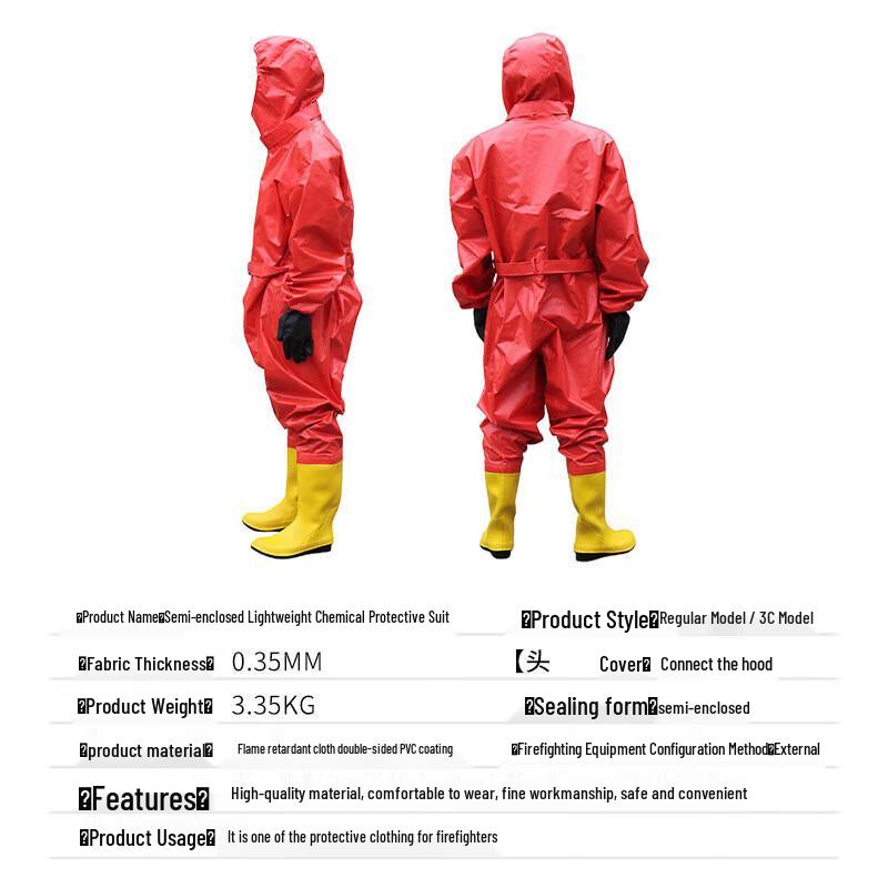 Lightweight Semi-Enclosed Flame Retardant Chemical Protective Suit