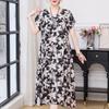 Плюс Размер Элегантные Женские Платья Летняя Винтажная Одежда Короткий Рукав Повседневный Длинный Платье