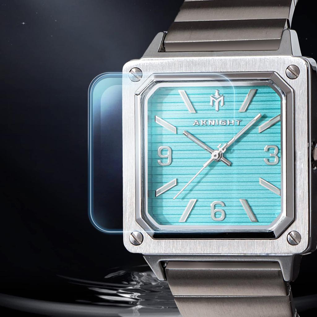 AKNIGHT Популярные часы с текстурированным циферблатом-жалюзи, водонепроницаемые, аналоговые, кварцевые, деловые, с секундной стрелкой, из нержавеющей стали, подарок на день, мужские, с большим легко читаемым квадратным циферблатом