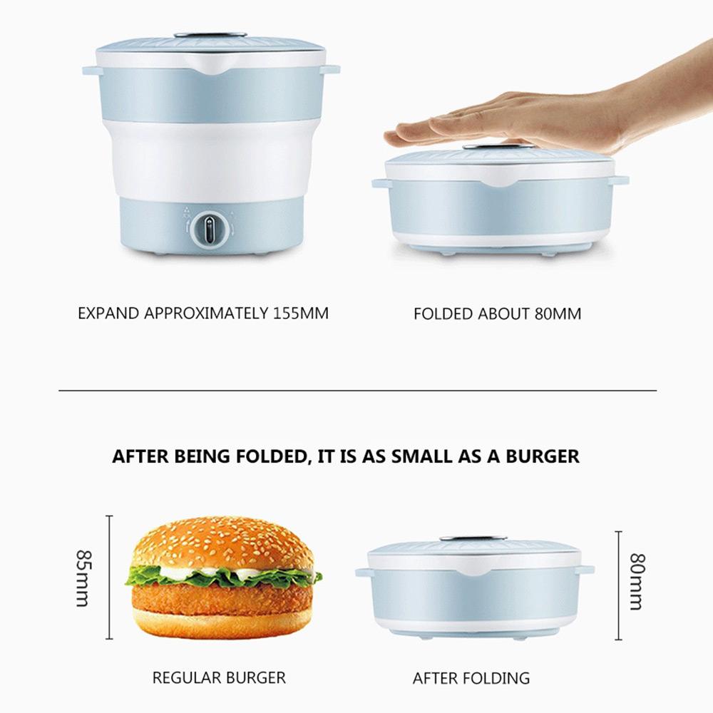 Складная кастрюля, портативная электрическая кастрюля для кемпинга, путешествия, дома, многофункциональная плита