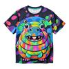 Funny Moo Deng 3D Print Kids Short-Sleeve T-Shirt O-Neck Tees For Boys Girls Daily Outdoor Play Casual Summer Wear