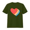 Cute Kawaii Rainbow Layered Heart Print Casual T Shirt Vintage Unisex Streetwear Stylish Graphic Soft Breathable