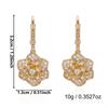 Temperament Inlaid CZ Zircon Camellia Flower Drop Earrings For Women Men Luxury Floral Dangle Earrings Wedding Banquet Jewelry