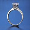 Bague Ringen Real 1ct Round VVS D Moissanite Diamond Ring For Women S925 Sterling Silver Jewelry Six Claw Opening Adjustable Rings