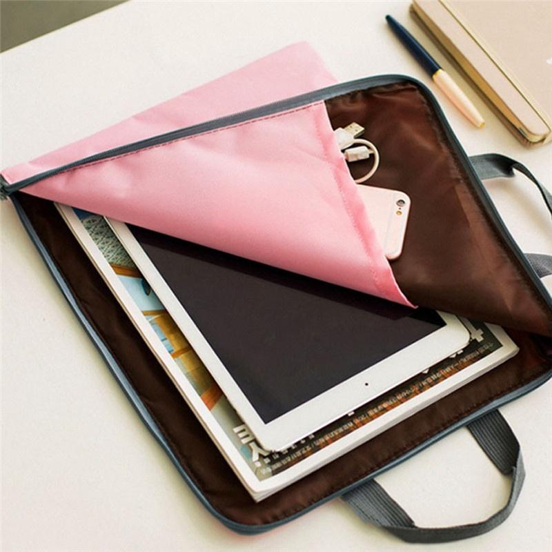 Canvas Documents Bag A4 File Folder Dual Buckles Filing Bag Waterproof Paper Office School