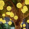 Outdoor Waterproof LED Rattan Ball String Lights for Tree Decoration - Flashing Holiday Lighting for Christmas and Spring Festival