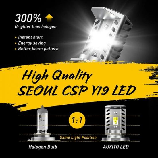 For H4 Motorcycle 6500K LED Hi/Low Beam Front Light Bulb Super Bright Headlight