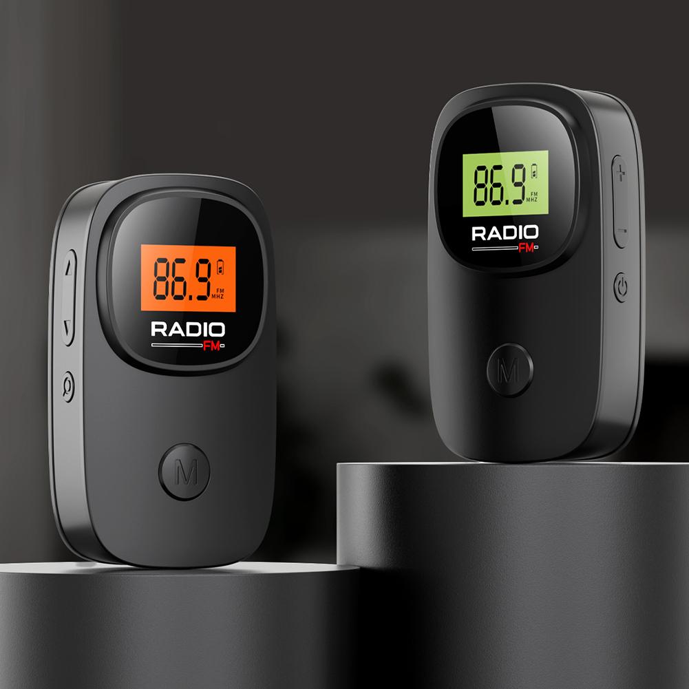 Портативное радио с цифровой настройкой, мини-радио с наушником, радио на батарейках с клипсой для ходьбы, бега