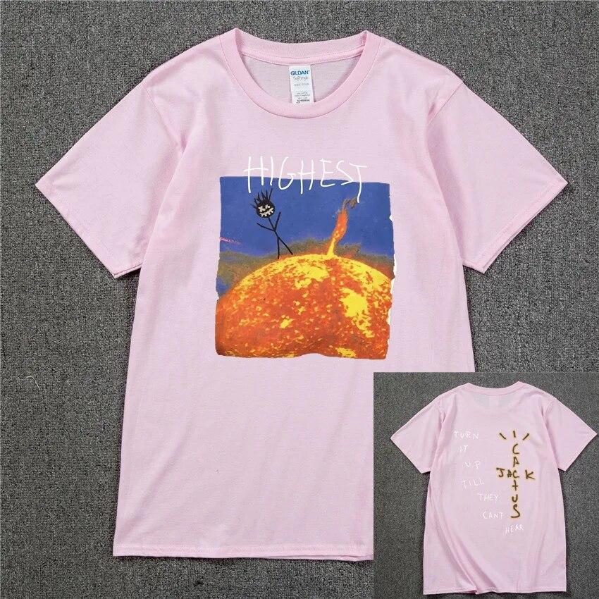 2022 Brand New Cactus Jack Luxury Unisex Cotton T Shirt Hip Hop Unisex Women Print Couple Lovers Harajuku T-Shirts Rainbow Tshirt