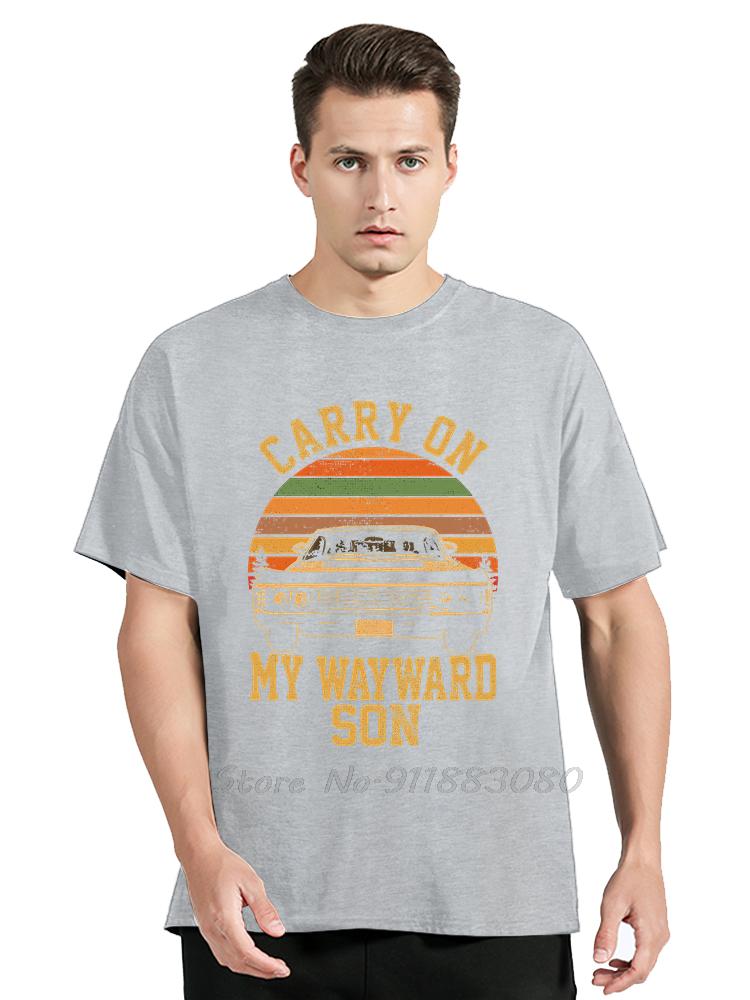 Carry On My Wayward Son Vintage Supernatural Oversized Tshirt Aesthetic Fitness T Shirt Unisexs Clothing Retro Cotton Tshirt