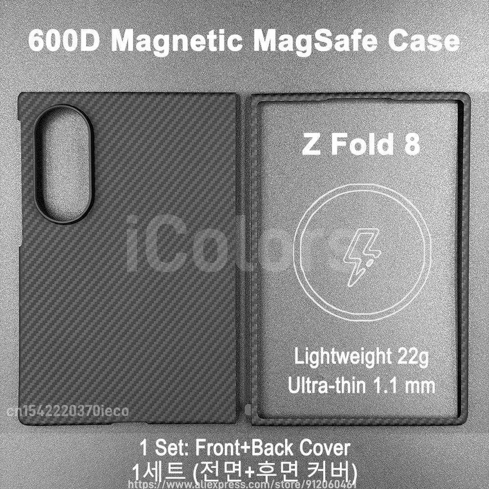 For Samsung Galaxy Fold 8 Magnetic Carbon Case Genuine Aramid Fiber Cover with Magsafe Ultra Slim Durable Tough Protective Case