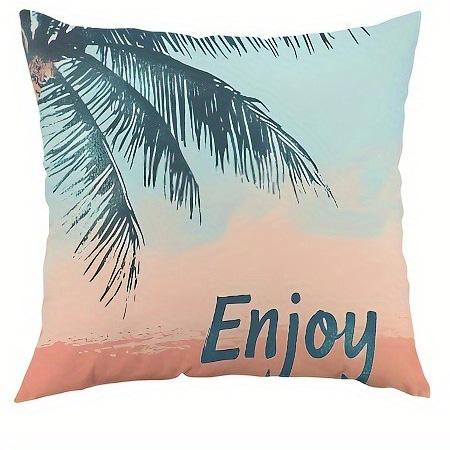 Home Decor Summer-Themed Pillow Covers With Tropical Prints Pattern Cushion Cover Suitable For Sofa Bedroom Car Pillow Cover