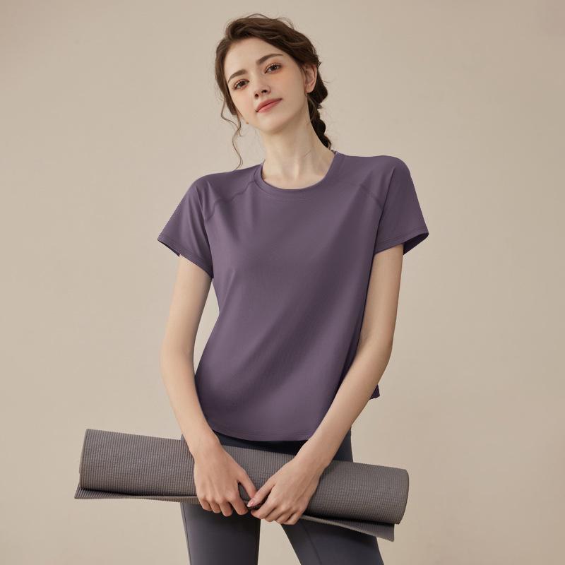 Women's Spring 2025 Yoga Set: High-End Sports Shorts & Short Sleeve Fitness Top