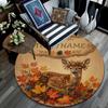 Custom Name,Autumn Woodland Animal Series pattern round rug,Carpet Rug for Living Room Bedroom Playroom ,Non-slip Floor Mat,Holiday Gifts and Birthday