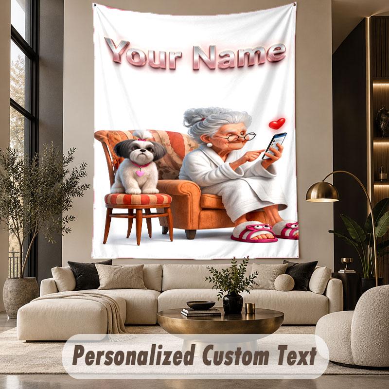 Other Similar Designs (59) Theme Custom Tapestry Personalized Custom Name Text Wall Hanging Tapestry Home Decor Background Cloth