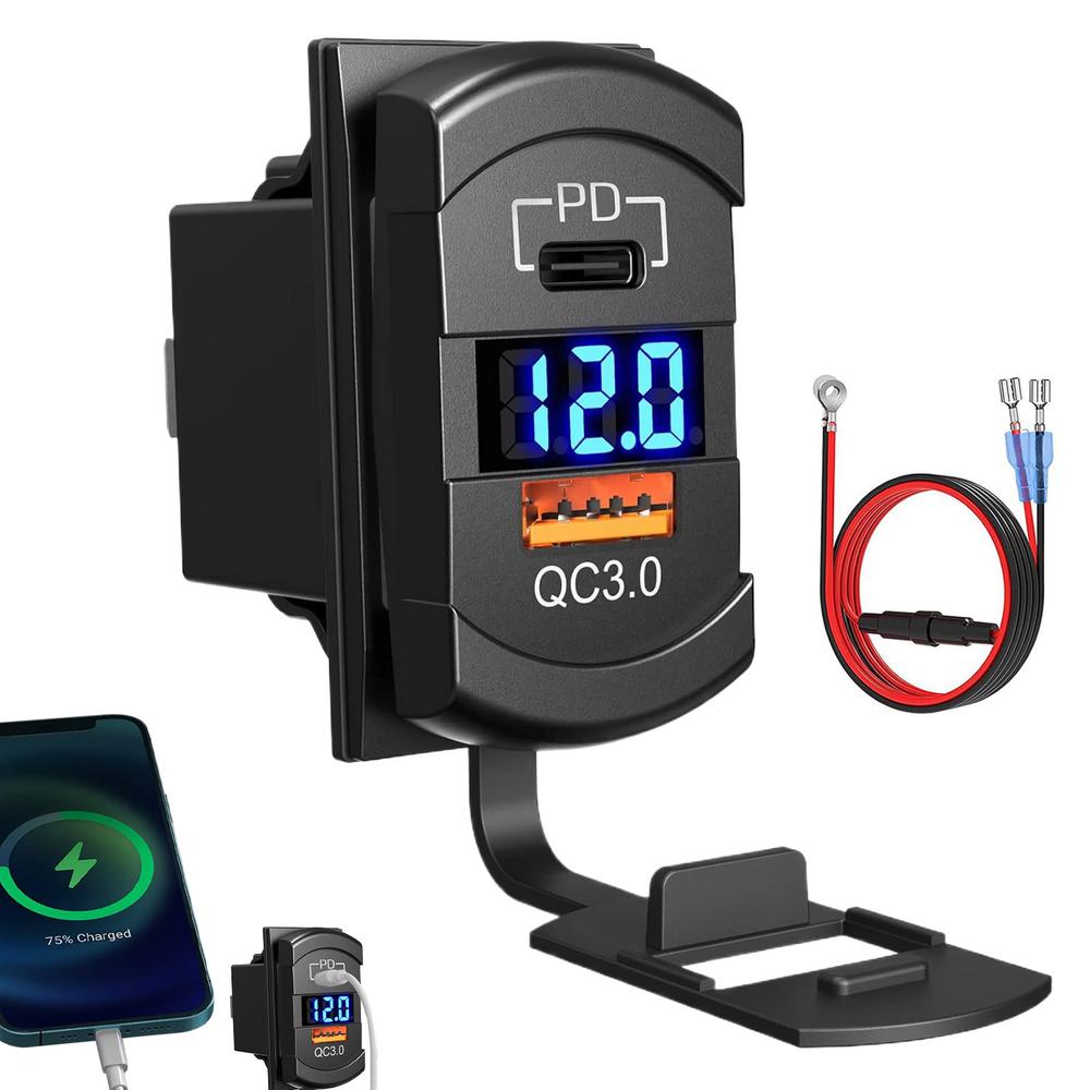 Автомобильное зарядное устройство QC3.0 PD3.0 QC3.0 Быстрая зарядка Тип C Автомобильное зарядное устройство USB-адаптер для автомобильного сотового телефона Автомобильные зарядные устройства для автомобилей RVs