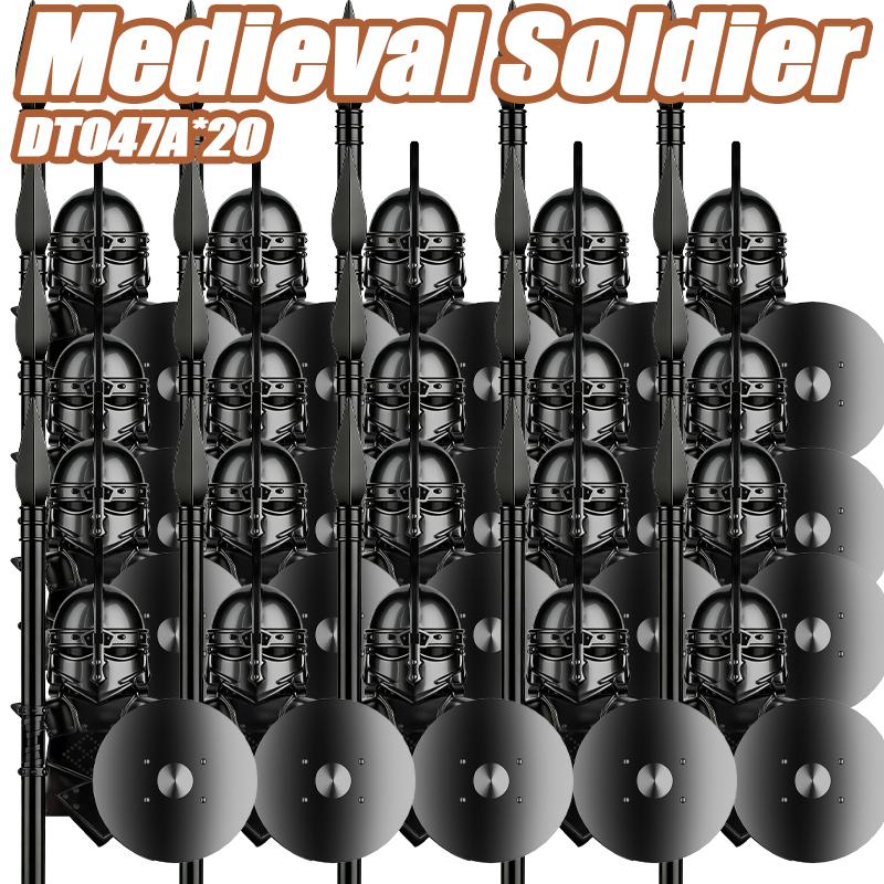 Medieval Castle Knight Warrior Fantasy Kingdom Royal Guard Dragon Armor Shield Sword Accessories Building Blocks Bricks Toys
