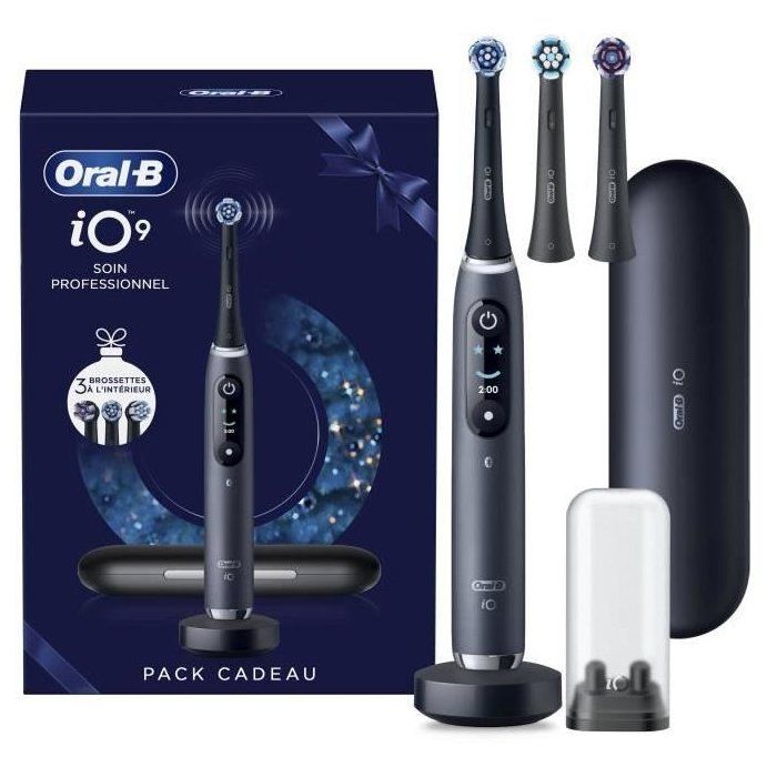 Brosse a dents électrique connectée - ORAL-B -iO 9 XMAS Edition - Noir - Mouvement oscillo-rotatif