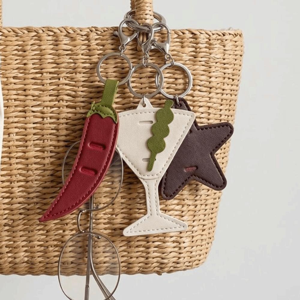 DIY Pu Leather Pendant Hanger Bag Charm Lovely Sunglasses Bag Car Accessory