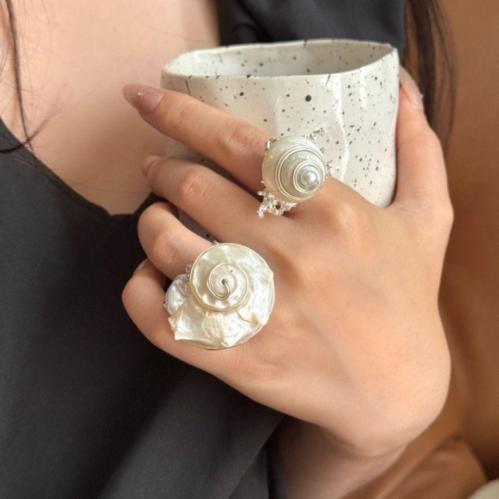 Jewelry Accessories Ocean Animal Ring Korean Style Bohemia Finger Ring Shell Snail Ring Friend