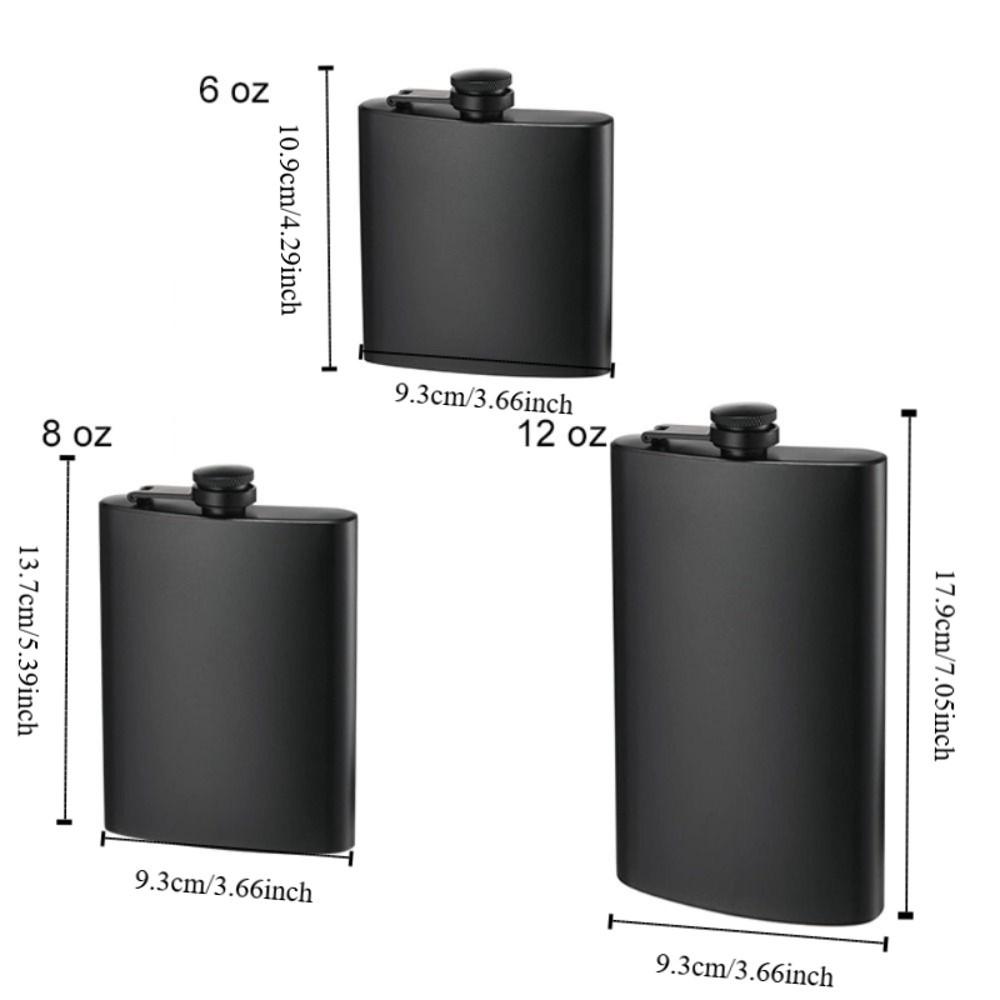 Нержавеющая сталь Фляжка Плоская Бутылка для Виски Посуда Черный Карманный Флакон Туризм