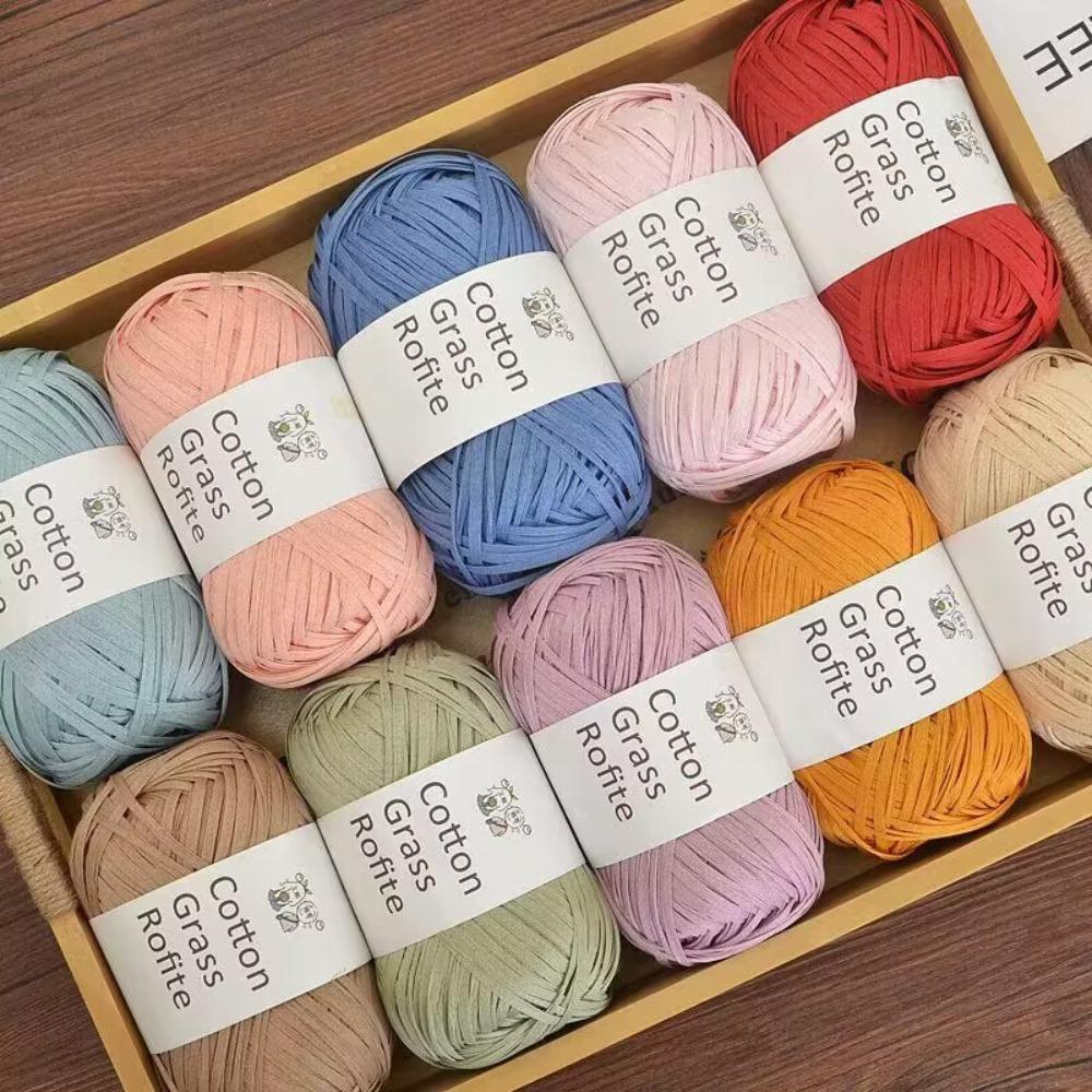 Разноцветная рафия соломенная пряжа DIY упаковочная лента новая веревка для упаковки подарков вязание