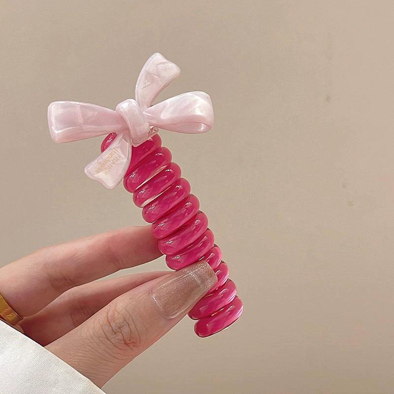 Эластичные резинки для волос для женщин и девочек, однотонные резинки для волос, спиральная катушка, резинка, хвостики, веревка для головы, аксессуары для волос