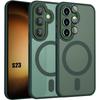 Coque pour Samsung Galaxy S23, avec Anneau Magnétique et Vitre Caméra - Vert Nuit