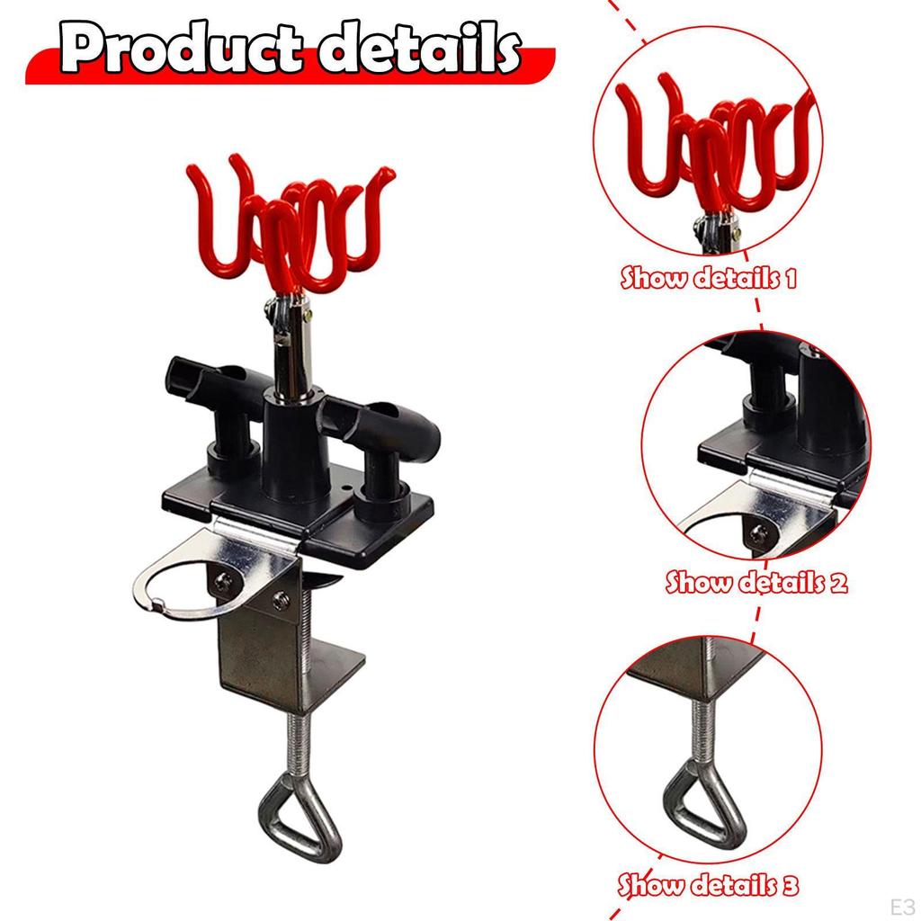 Держатель Подставка Прочный Регулируемый Зажим для Края Стола Вмещает 4 es