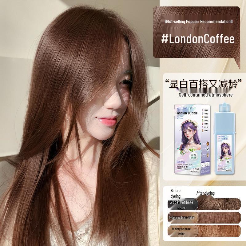 Медово-молочный чай Пузырящаяся краска для волос - Орехово-пепельный коричневый, Бестселлер Домашняя краска для волос