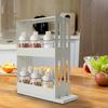 Sliding Spice Rack Organizer Pull-Out Design Large Capacity Adjustable Height Multi-Functional Seasoning Organizer Storage Holder