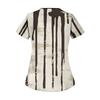 Women's Casual  Print Short Sleeve Sloping Collar Workwear Top With Double Pockets